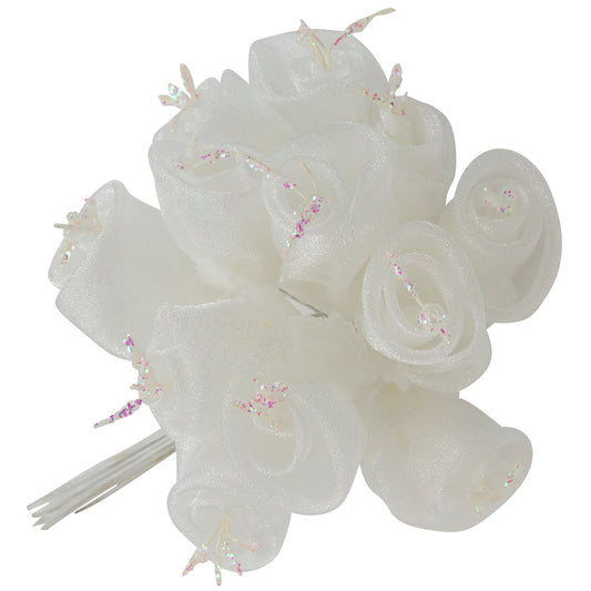 Vintage Bridal Flower Stem   - White