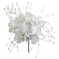 Vintage Floral Cluster Burst Stem   - White