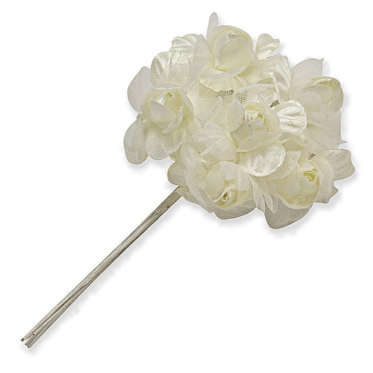 Vintage Bridal Floral Cluster Rose Stem