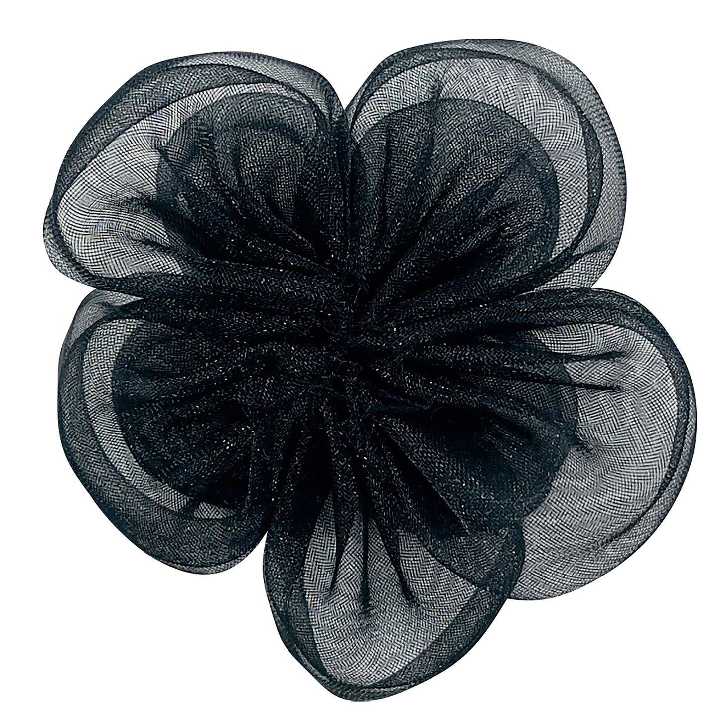 Beaded Organdy Daisy  - Black