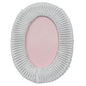 Vintage Pleated Satin Oval Photo Frame  - White