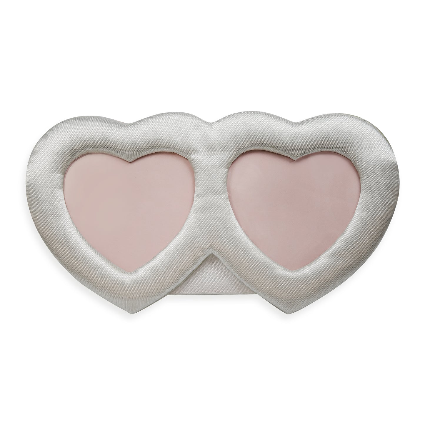 Vintage Satin Double Heart Photo Frame  - White