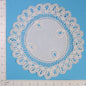 Battenburg Round Doily - White - 10"