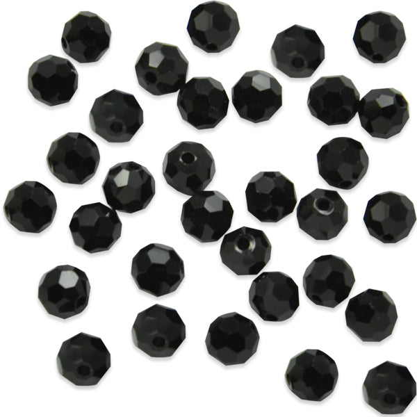 4mm Round 32 Faces Faceted Crystal Glass Beads