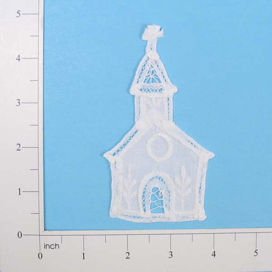 Battenburg Lace Victorian Church Applique/Patch  - White