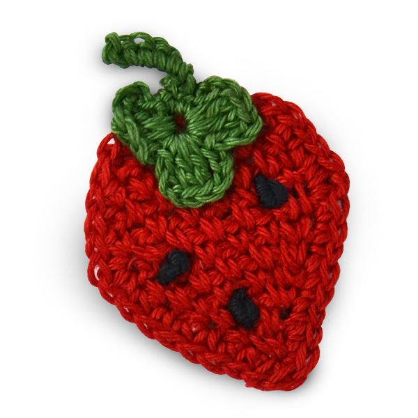 Crochet Strawberry Applique/Patch  - Red