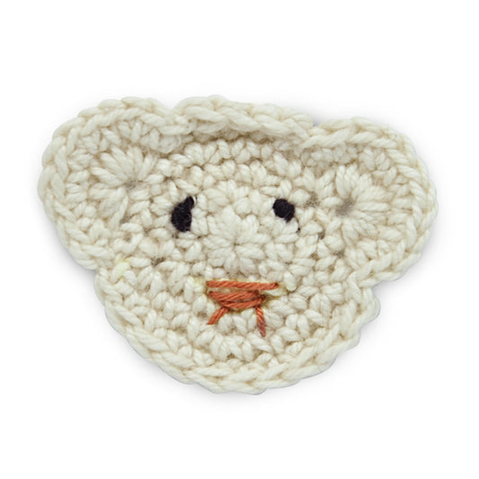 Crochet Lion Face Applique/Patch  - Beige