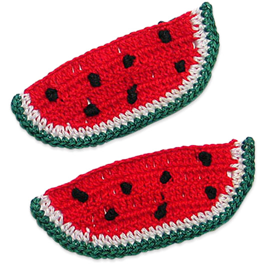 Crochet Watermelon Slice Applique/Patch  - Multi Colors