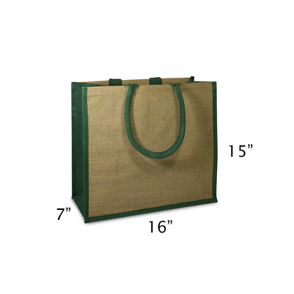 Dakota Two Tone Gusset Jute Tote Bag Crafting Essential