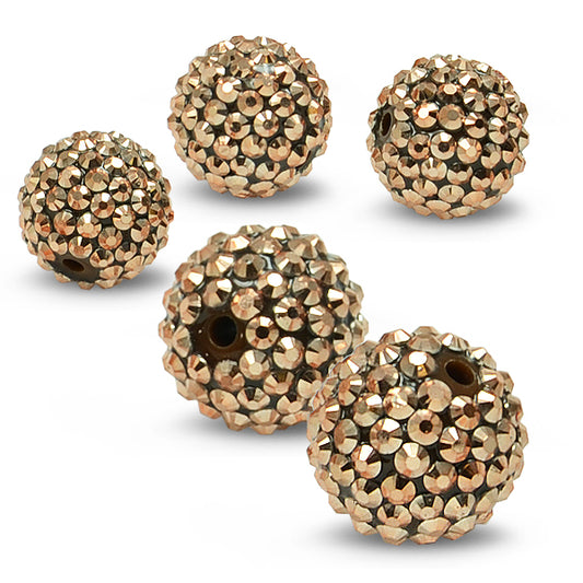 20mm Resin rhinestone beads   - Copper