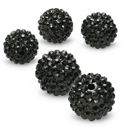 20mm Resin rhinestone beads    - Black