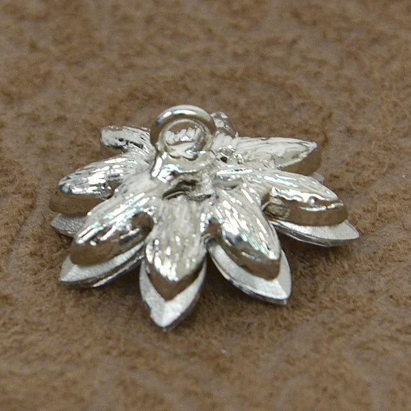 3/4" Rhinestone Floret Button   - Crystal