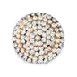 Glass Rhinestone Button with Faux Pearls