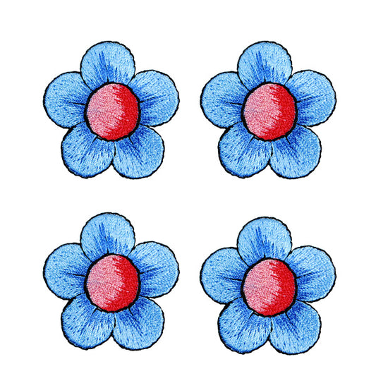 BaZooples Iron-on Patch Applique/Patch Flower Pack of 4  - Multi Colors