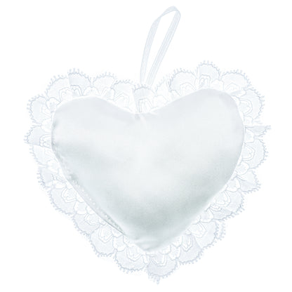 Bridal/Wedding Pillow Ornament- Heart  - White