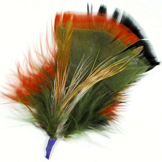 Feather Motif Pack of 10                         - Olive Multi