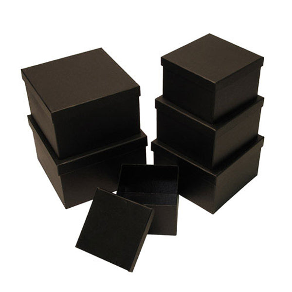 Square Gift Box Set of 6 - Classic Matte Black Finish