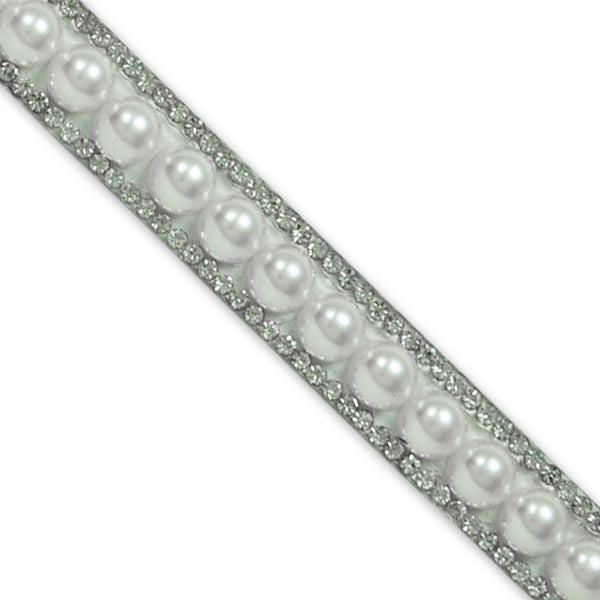 1/2" Hot Fix Pearl Rhinestone Banding Trim (Sold by the Yard)