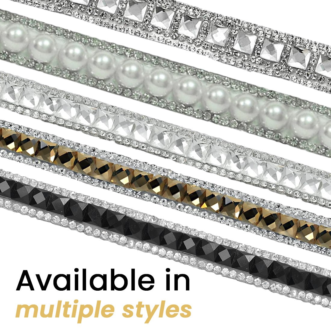 1/2" Hot Fix Pearl Rhinestone Banding Trim (Sold by the Yard)