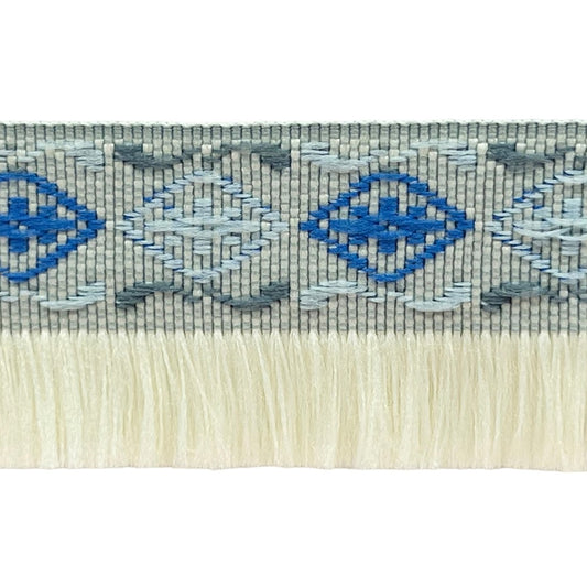 1" Julia Iron-On, Versatile Fringe Trim, Blue Multi (Sold by the Yard)