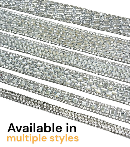 Emily 1/2" Iron-on Rhinestone Trim    (Sold by the Yard)