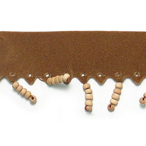 Faux Suede Beaded Fringe Trim
 (Sold by the Yard)