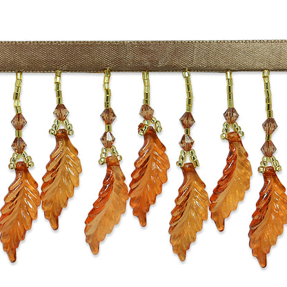 Acrylic Leaf Beaded Fringe Trim (Sold by the Yard)