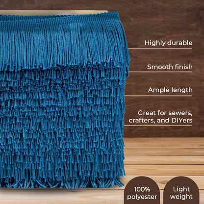 6" Chainette Fringe Trim, Polyester, Decorative, Versatile for Costumes (Sold by the Yard)