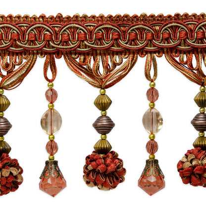 Preshea Decorative Beaded Fringe Trim (Sold by the Yard)