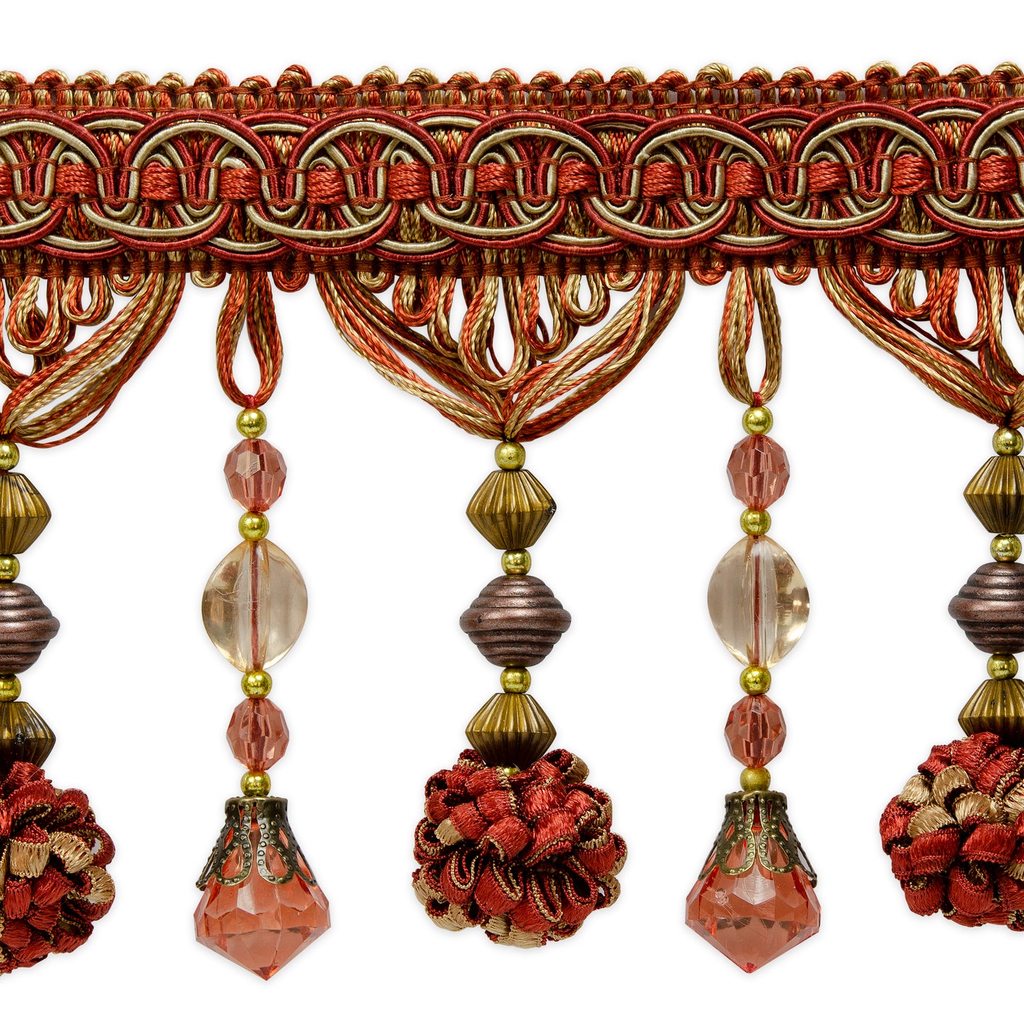 Preshea Decorative Beaded Fringe Trim (Sold by the Yard)