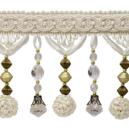 Preshea Decorative Beaded Fringe Trim (Sold by the Yard)