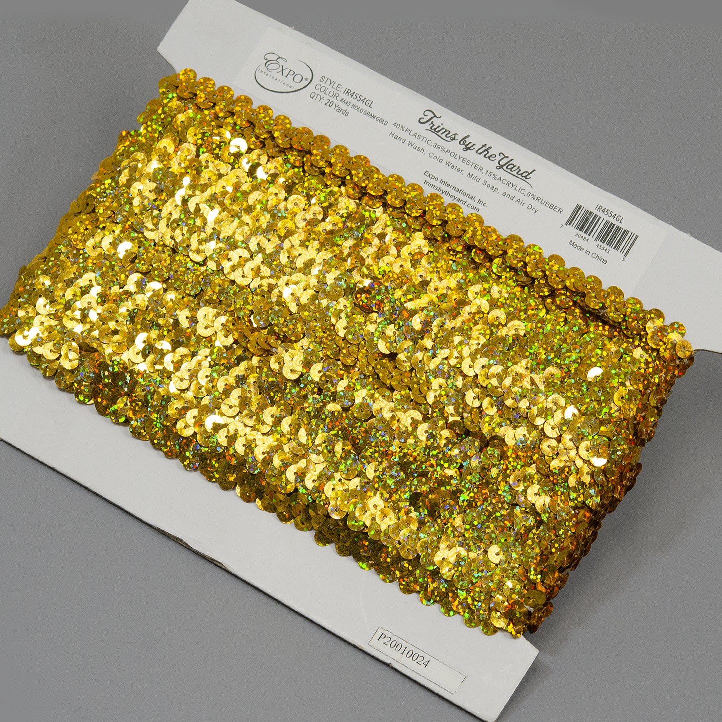 1 Row 3/8" Starlight Hologram Stretch Sequin Trim (Sold by the Yard)