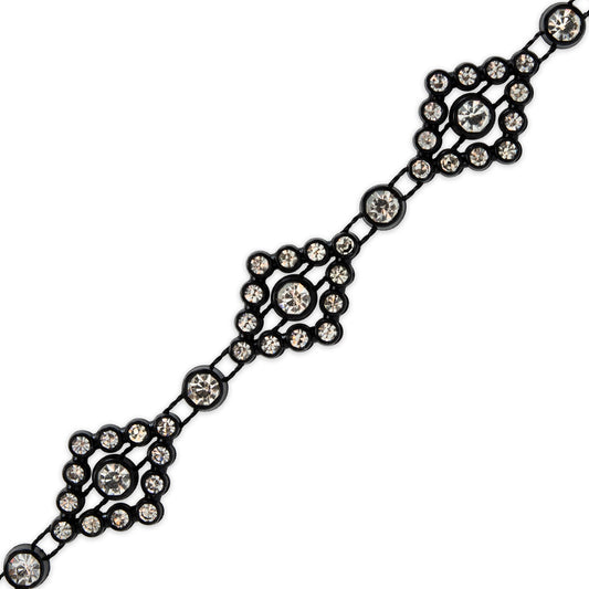 Diamond Shape Rhinestone Trim - SS18+SS9  (Sold by the Yard)