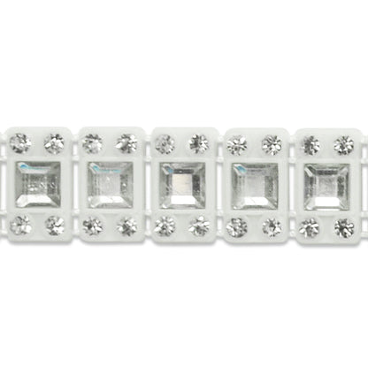 Cube and Dot Rhinestone Trim - 5x5MM+SS10  (Sold by the Yard)