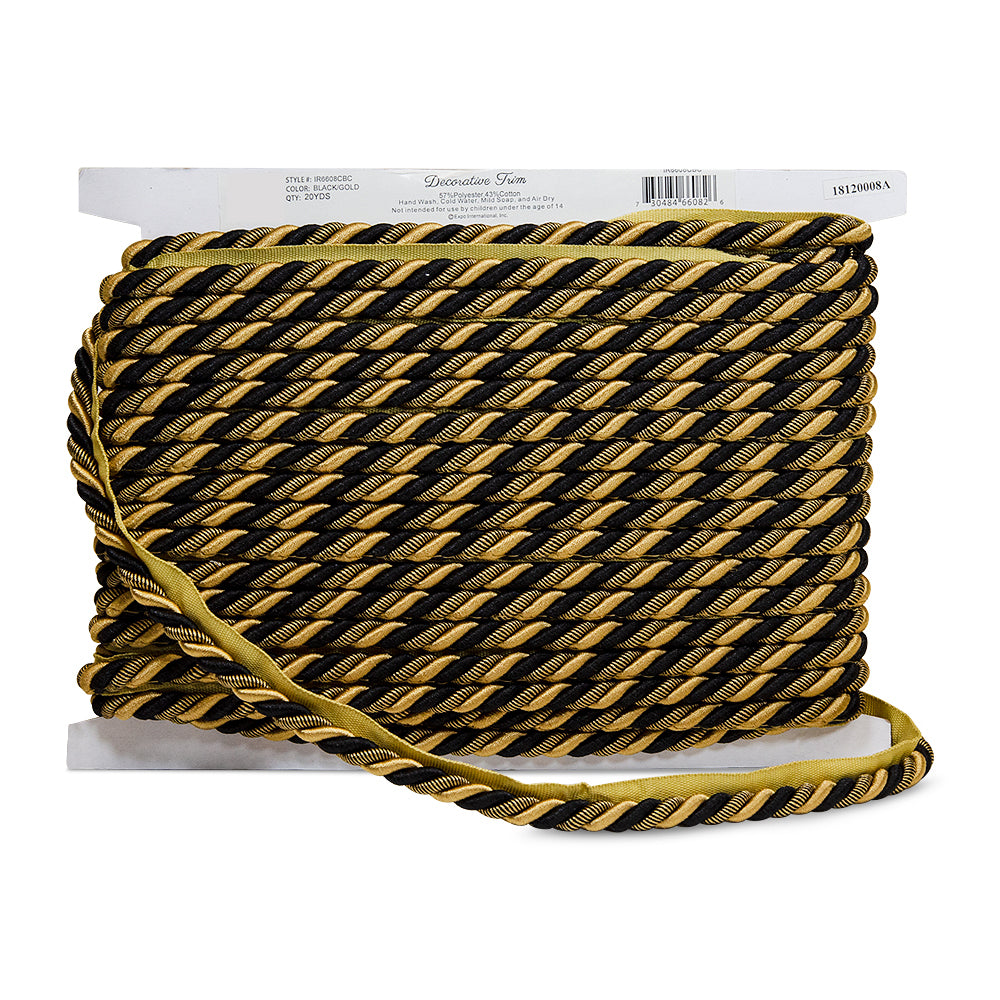 Leona 3/8" Twisted Lip Cord Trim     (Sold by the Yard)