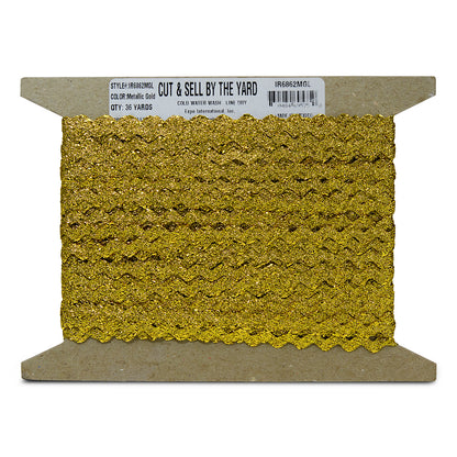 3/8" Metallic Medium Ric Rac Trim
 (Sold by the Yard)