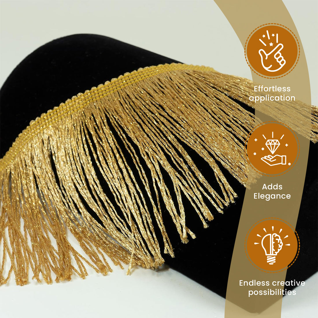 4" Metallic Chainette Fringe Trim (Sold by the Yard)