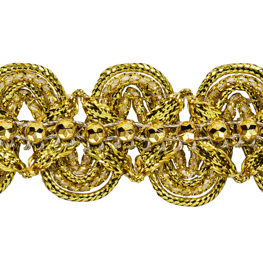 Eva Faux Rhinestone Metallic Braid Trim   (Sold by the Yard)