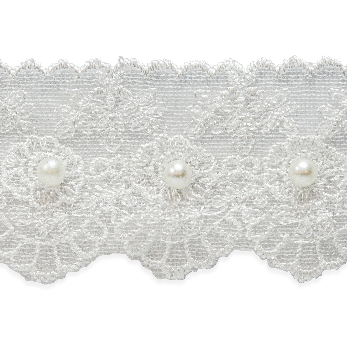 Vintage Roses with Pearls Lace Trim (Sold by the Yard)