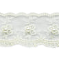 1 1/2 " Vintage Flowers  w/Pearl Bridal Lace Trim (Sold by the Yard)