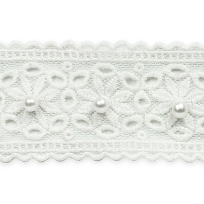 Vintage Bridal Daisy and Pearl Lace Trim (Sold by the Yard)