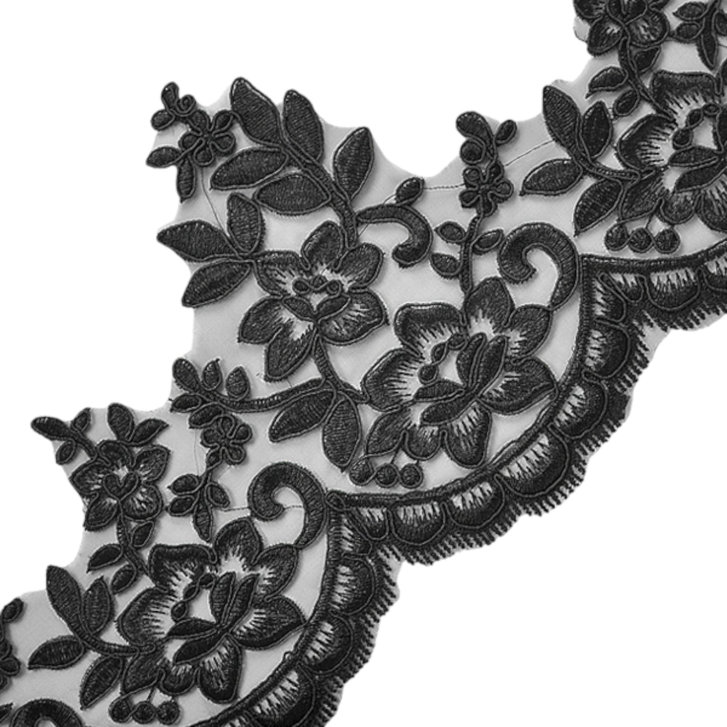 Brenda 7 1/2" Polyester Embroidered Lace Trim (Sold by the Yard)