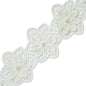 Una Embroidered  Daffodil 3D w /Pearl Trim (Sold by the Yard)