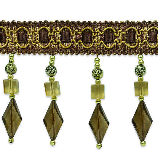 Anika Cube / Diamond Beaded Fringe Trim (Sold by the Yard)