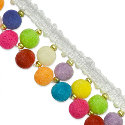 Tianna Beaded Pom Pom Trim  (Sold by the Yard)