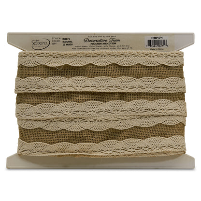 Aubrie Jute Lace Trim (Sold by the Yard)