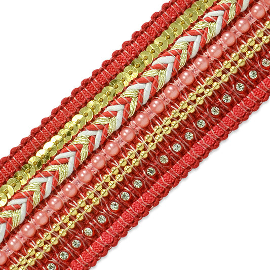 Tuva Woven Beaded Trim   (Sold by the Yard)