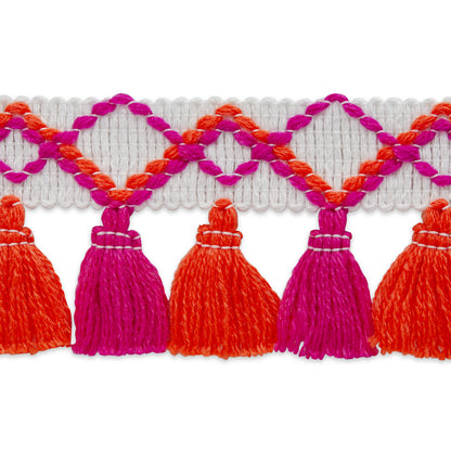 Stitched Trim Geo Diamond Tassel Trim (Sold by the Yard)