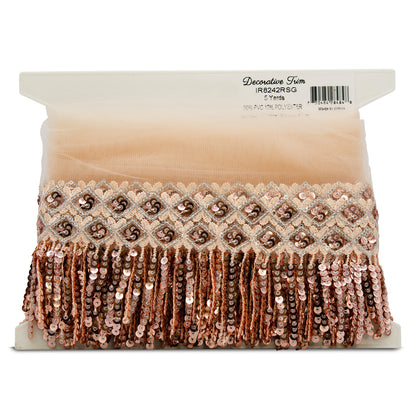 Emmalyne Double Diamond Sequin Spangle Fringe  (Sold by the Yard)