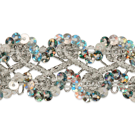 Sharon Scallop  Edge Sequin Braid Trim   (Sold by the Yard)